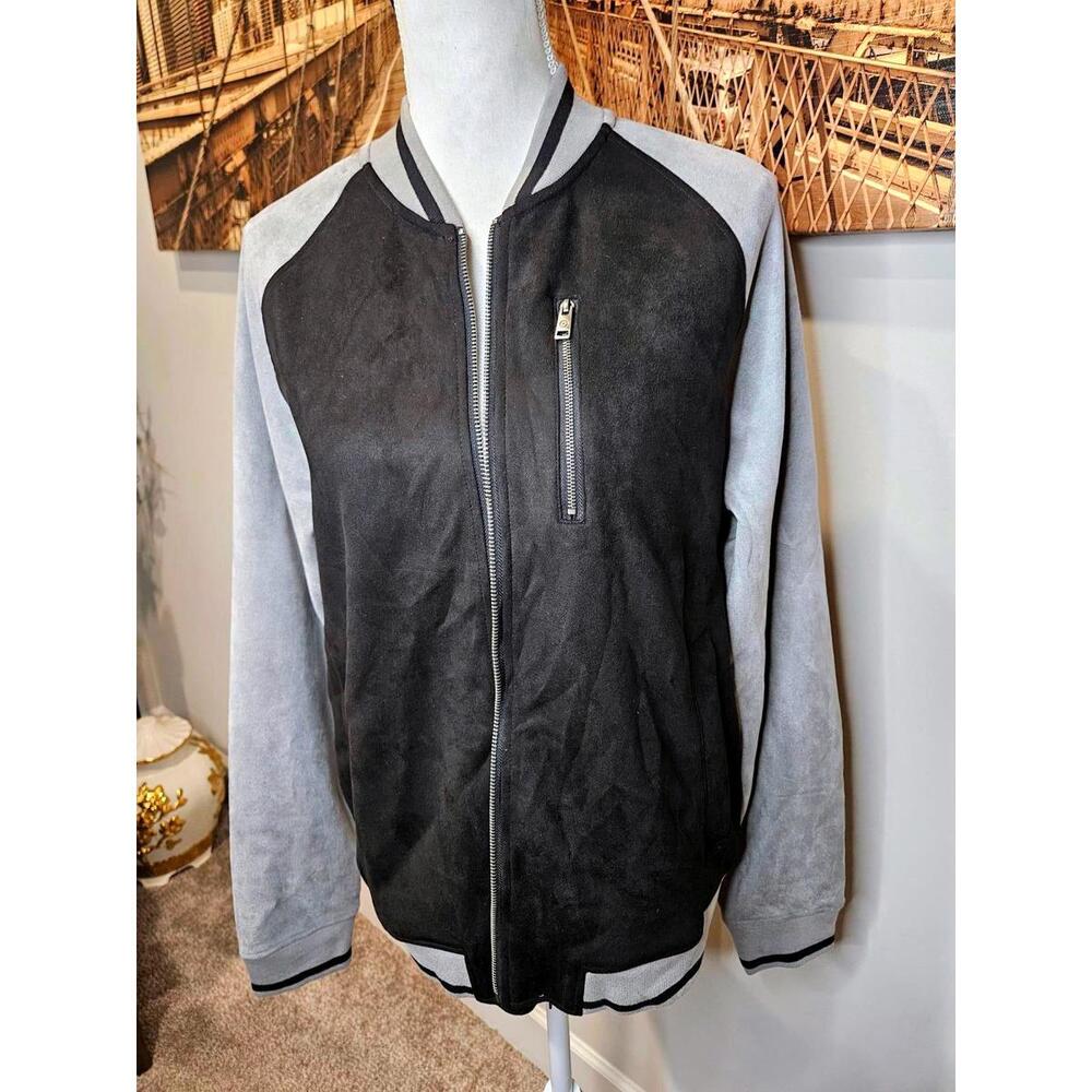 Nwt Ben Sherman Black and Gray Suede Feel Men's Jacket Size S - Picture 1 of 6